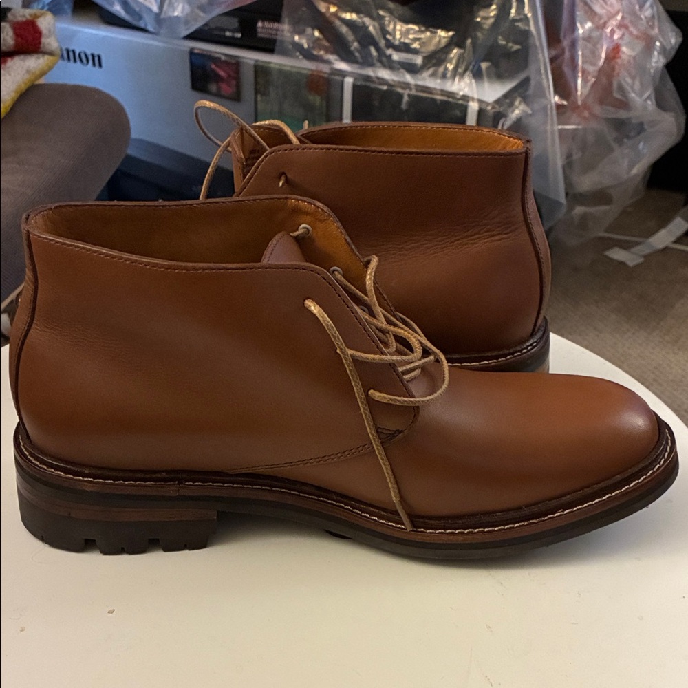 J. Crew Tan Leather Chukka Boots